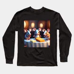 Mouse family at the dining table Long Sleeve T-Shirt